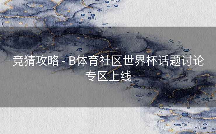 竞猜攻略 - B体育社区世界杯话题讨论专区上线