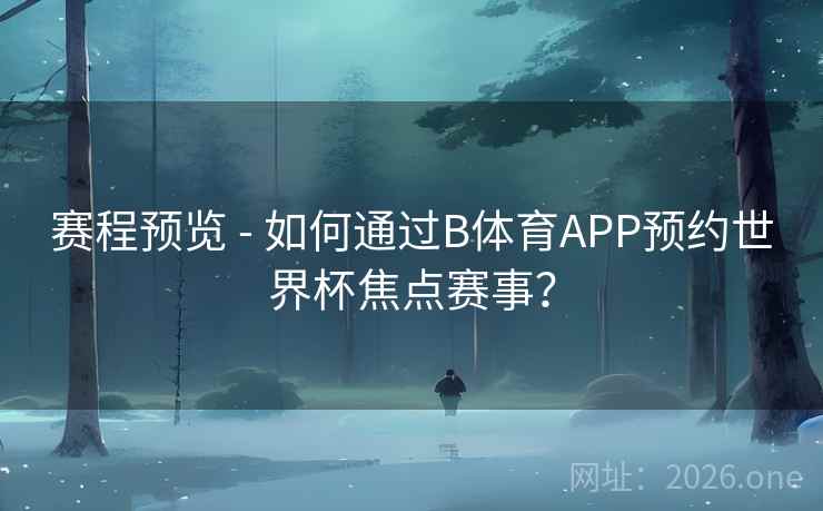 赛程预览 - 如何通过B体育APP预约世界杯焦点赛事？